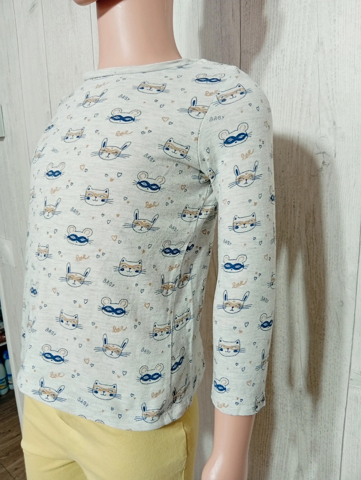 T-shirt manche longue fille - taille 3 ans (92 cm) - inextenso- couleur gris marine doré – In Extenso – taille 24-36 mois / 92 cm 3