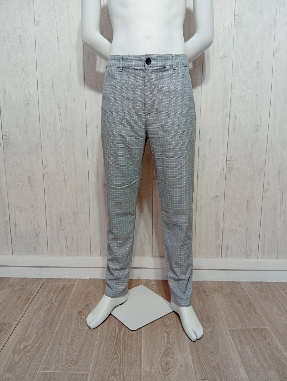 Pantalon de costume homme - taille XL/42 ( W32/L30)- Hollister- couleur gris et blanc