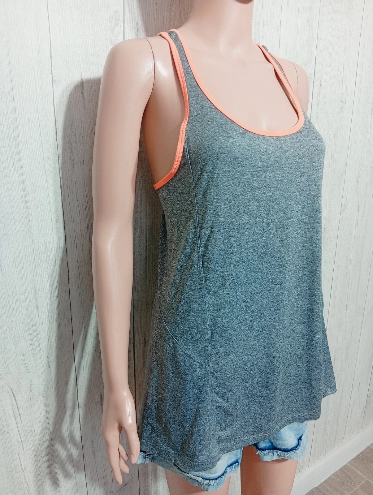 Débardeur femme - taille XL/42 - oxylane - couleur gris et orange – Oxylane – taille XL / 42 / 14 4