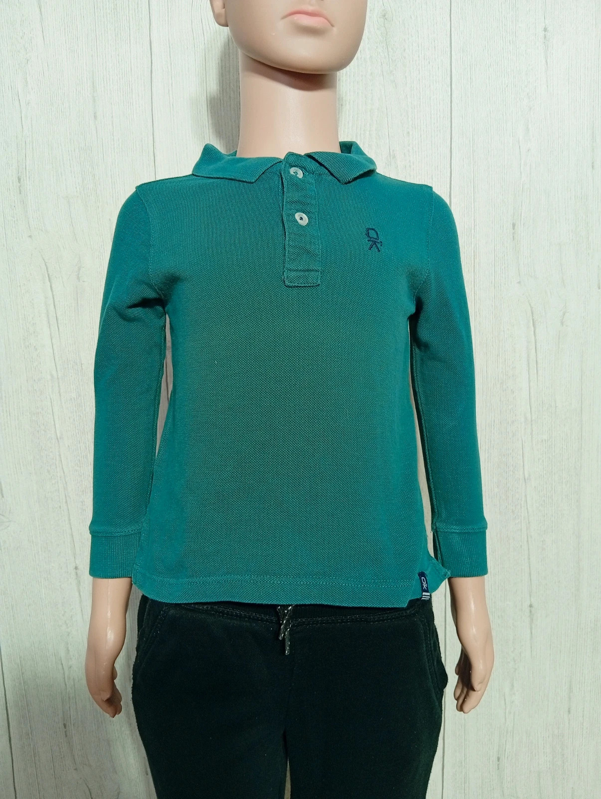 Polo garcon - taille 3 ans (98cm) - okaidi - couleur vert foncé
