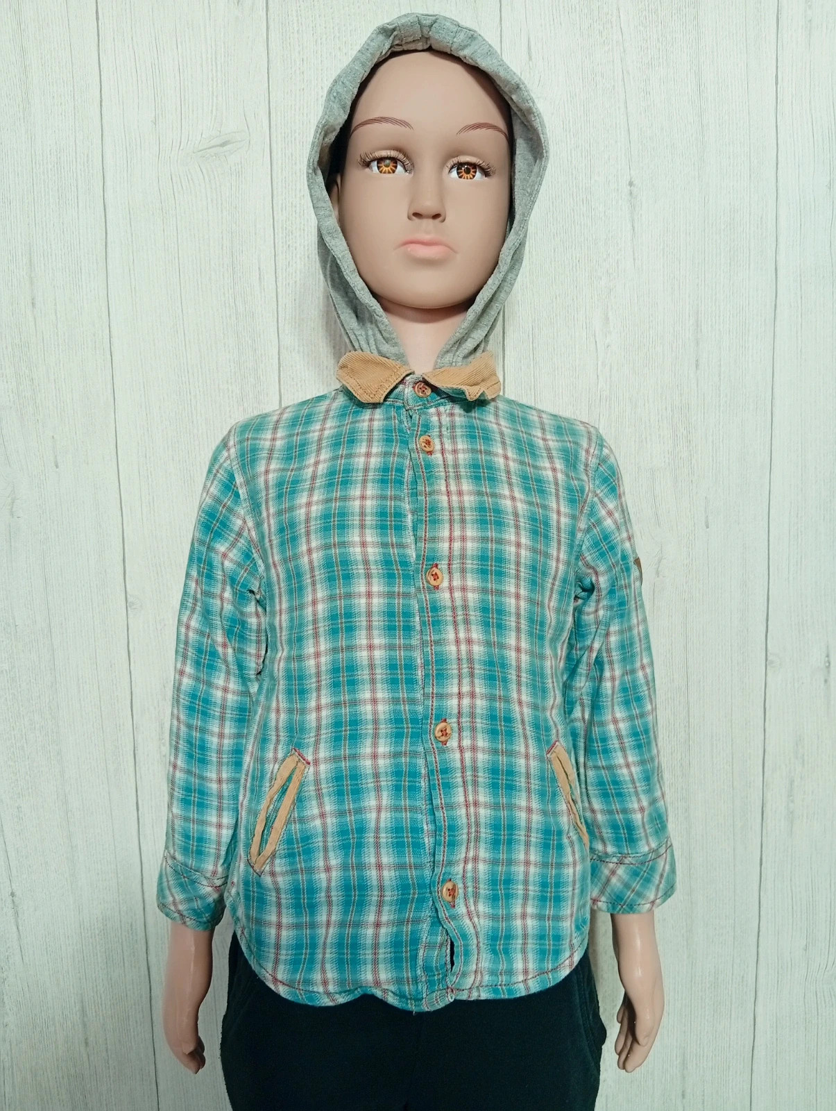 Chemise a capuche garcon - taille 3 ans (90/97 cm) - Kiabi - couleur multicolore – Kiabi – taille 3 ans / 98 cm