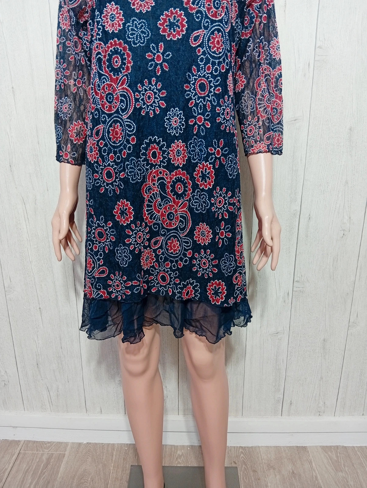 Robe femme - taille S/36 - paprika - couleur marine blanc rouge – paprika – taille S / 36 / 8 3