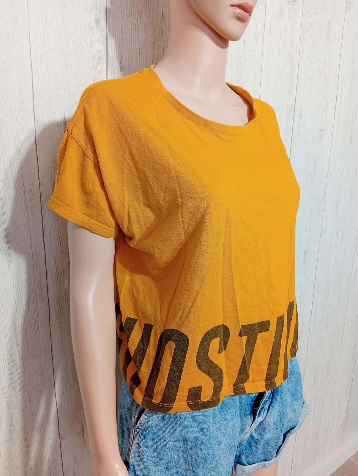 T-shirt manche courte femme - taille XL/42 - Jennyfer - couleur moutarde et noir – Jennyfer – taille XL / 42 / 14 4