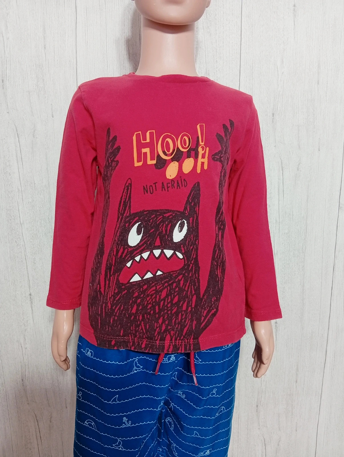T-shirt manche longue garçon - taille 3/4 ans - Tex - couleur rouge noir