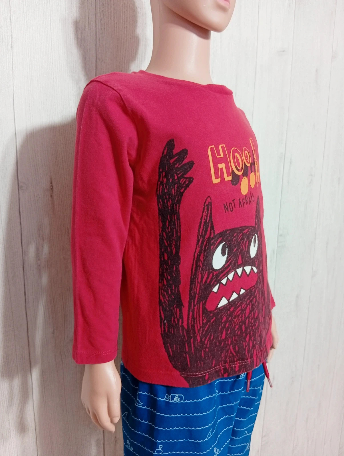 T-shirt manche longue garçon - taille 3/4 ans - Tex - couleur rouge noir – TEX – taille 3 ans / 98 cm 4