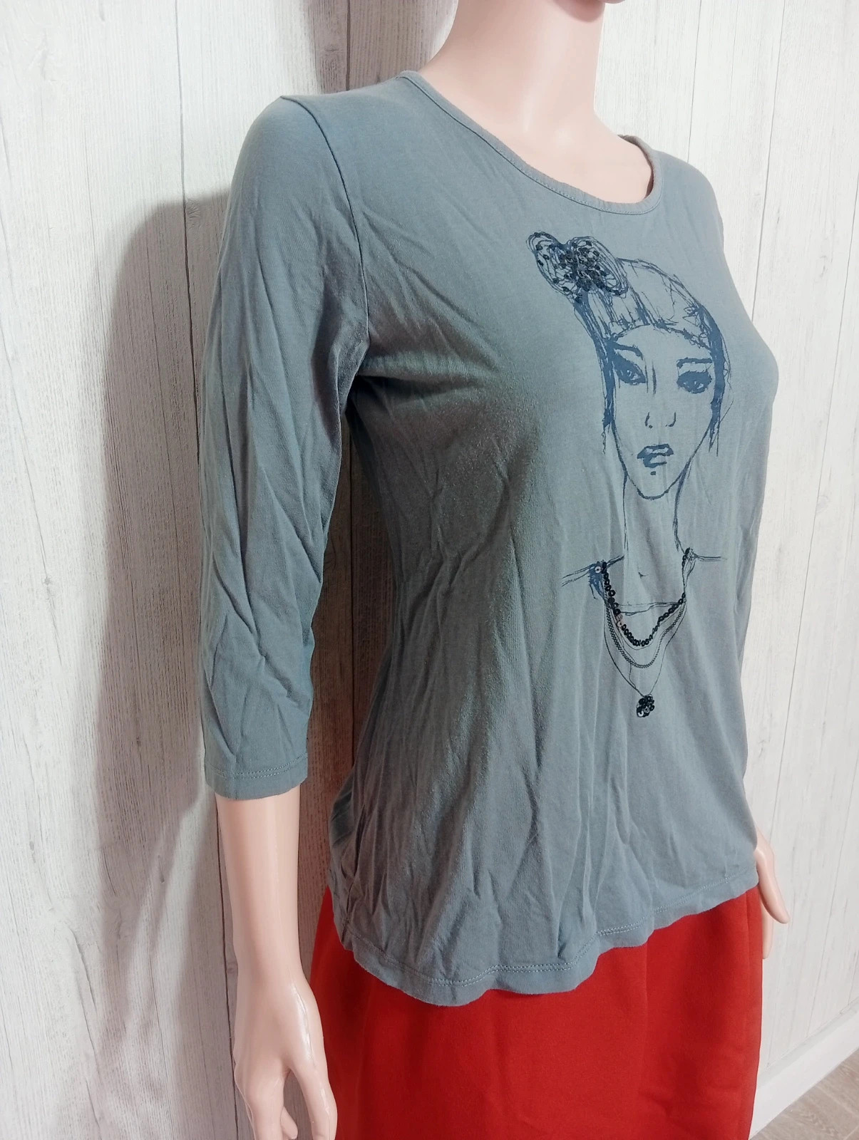 T-shirt manche longue femme- taille XL/42 - Caroll - couleur gris et noir – Caroll – taille XL / 42 / 14 4