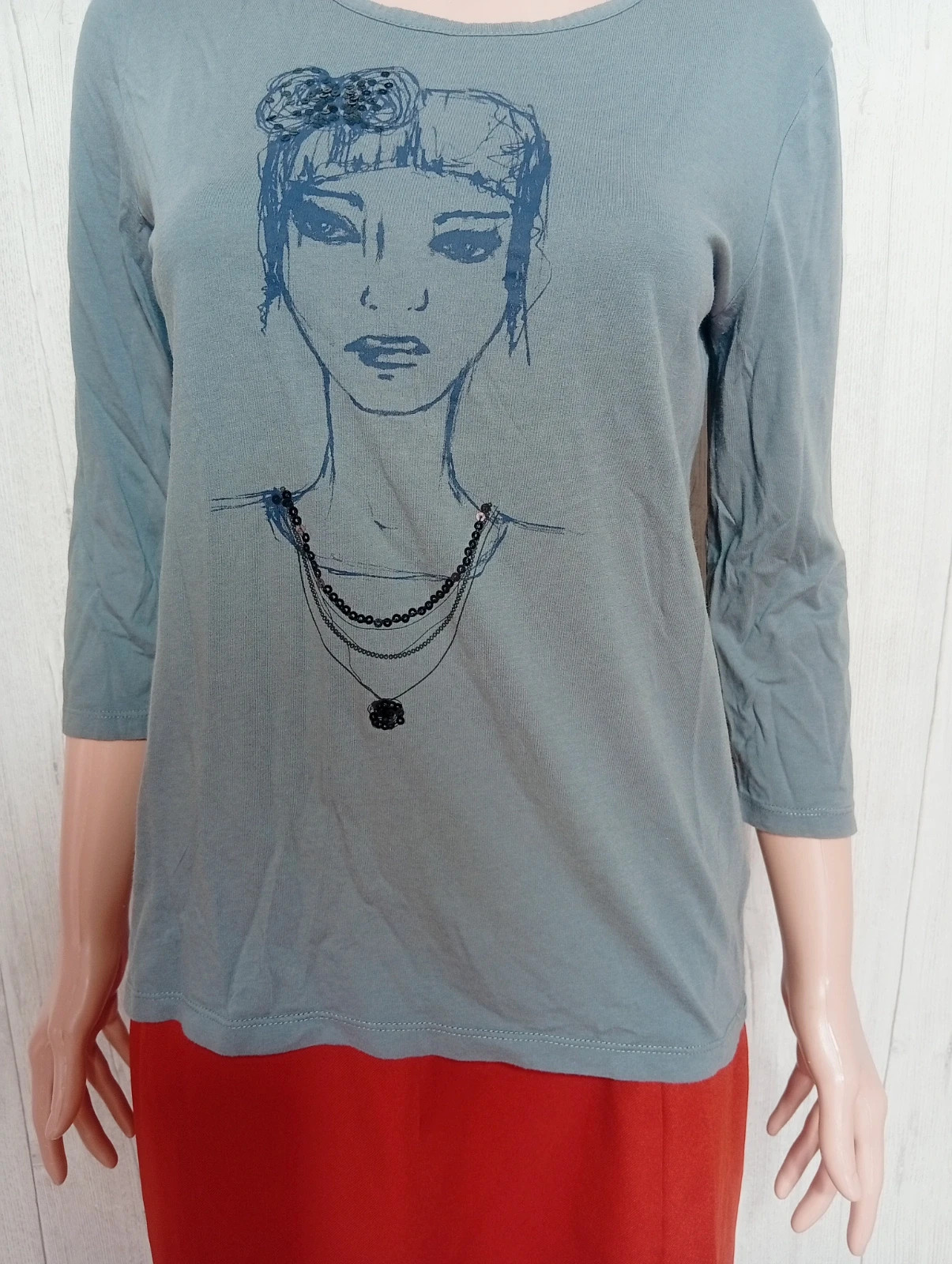 T-shirt manche longue femme- taille XL/42 - Caroll - couleur gris et noir – Caroll – taille XL / 42 / 14 3
