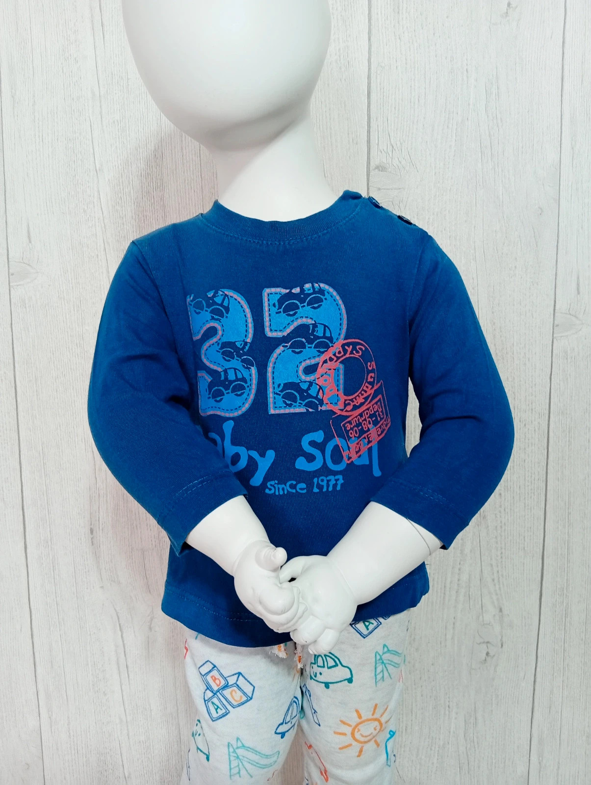 T-shirt manche longue garçon - taille 9 mois - carrefour- couleur marine