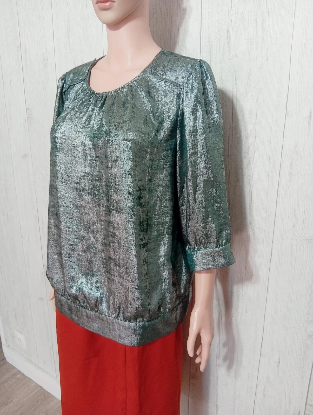 Blouse femme - taille XL/42 - promod - couleur gris argenté – Promod – taille XL / 42 / 14 5