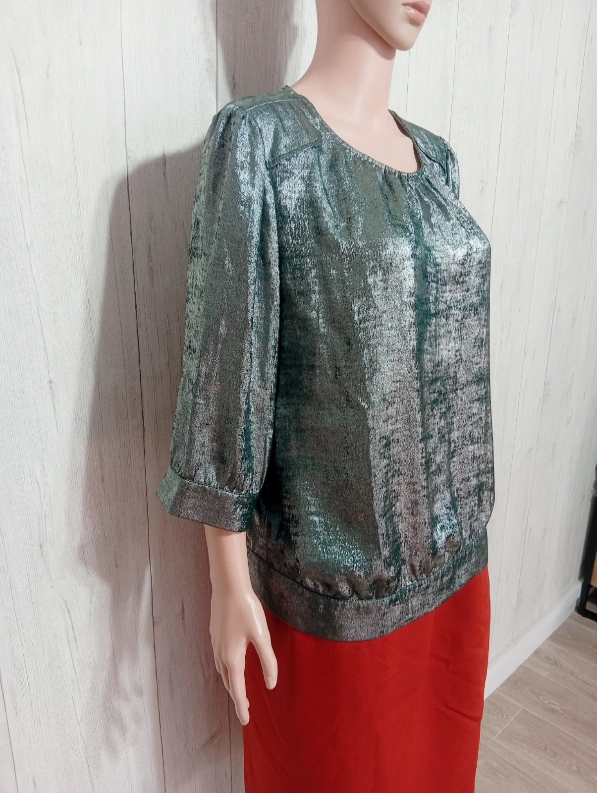 Blouse femme - taille XL/42 - promod - couleur gris argenté – Promod – taille XL / 42 / 14 4