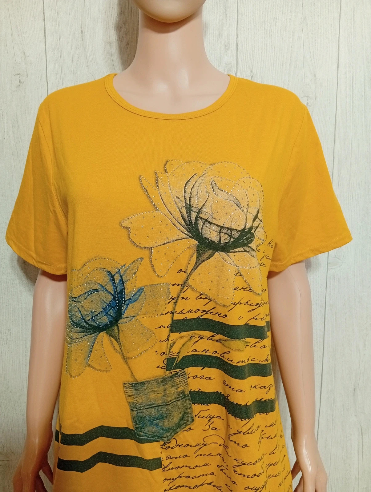T-shirt manche courte femme - taille 42/44 - H&L - couleur moutarde noir – H&L – taille XL / 42 / 14 2