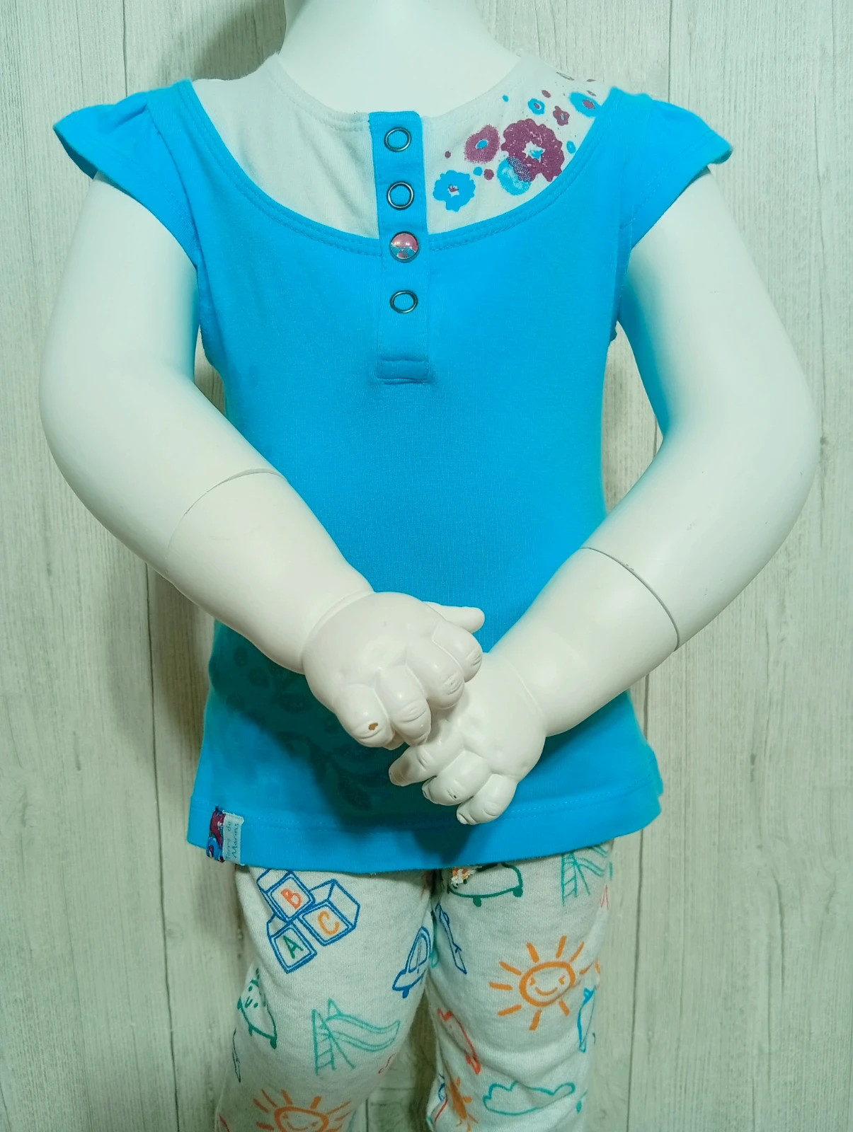 T-shirt manche courte fille - taille 2 ans - terre de marins- couleur turquoise blanc – Terre de Marins – taille 24-36 mois / 92 cm 3