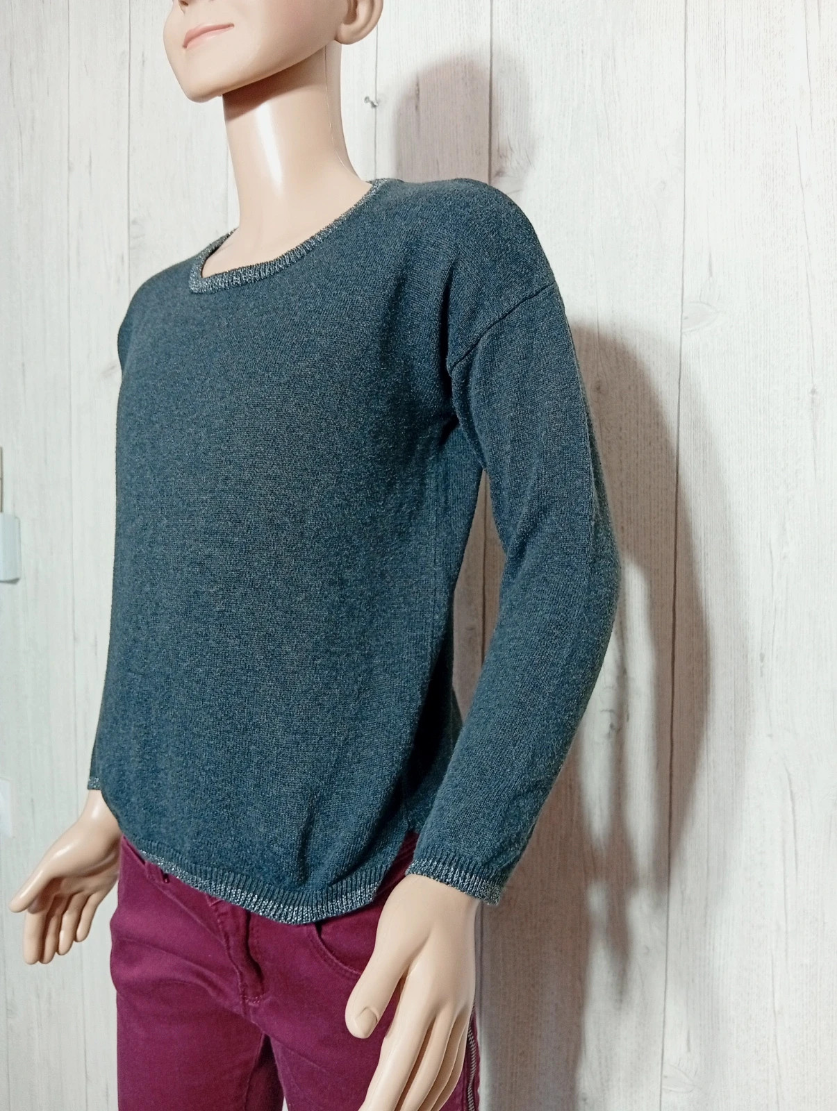 Pull manche longue fille - taille 8 ans (119/131 cm) - inextenso- couleur gris argenté – In Extenso – taille 8 ans / 128 cm 5