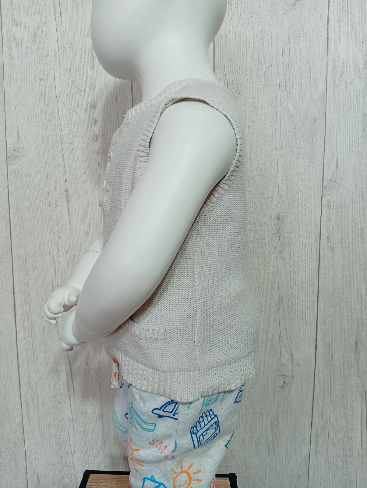 Pull sans manche garcon - taille 9 mois (71 cm) - kitchoun - couleur creme – Kitchoun – taille 9-12 mois / 74 cm 5