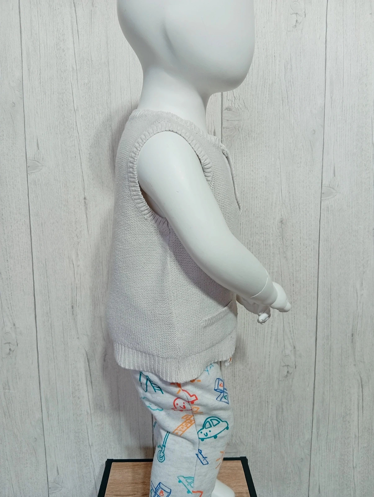 Pull sans manche garcon - taille 9 mois (71 cm) - kitchoun - couleur creme – Kitchoun – taille 9-12 mois / 74 cm 4