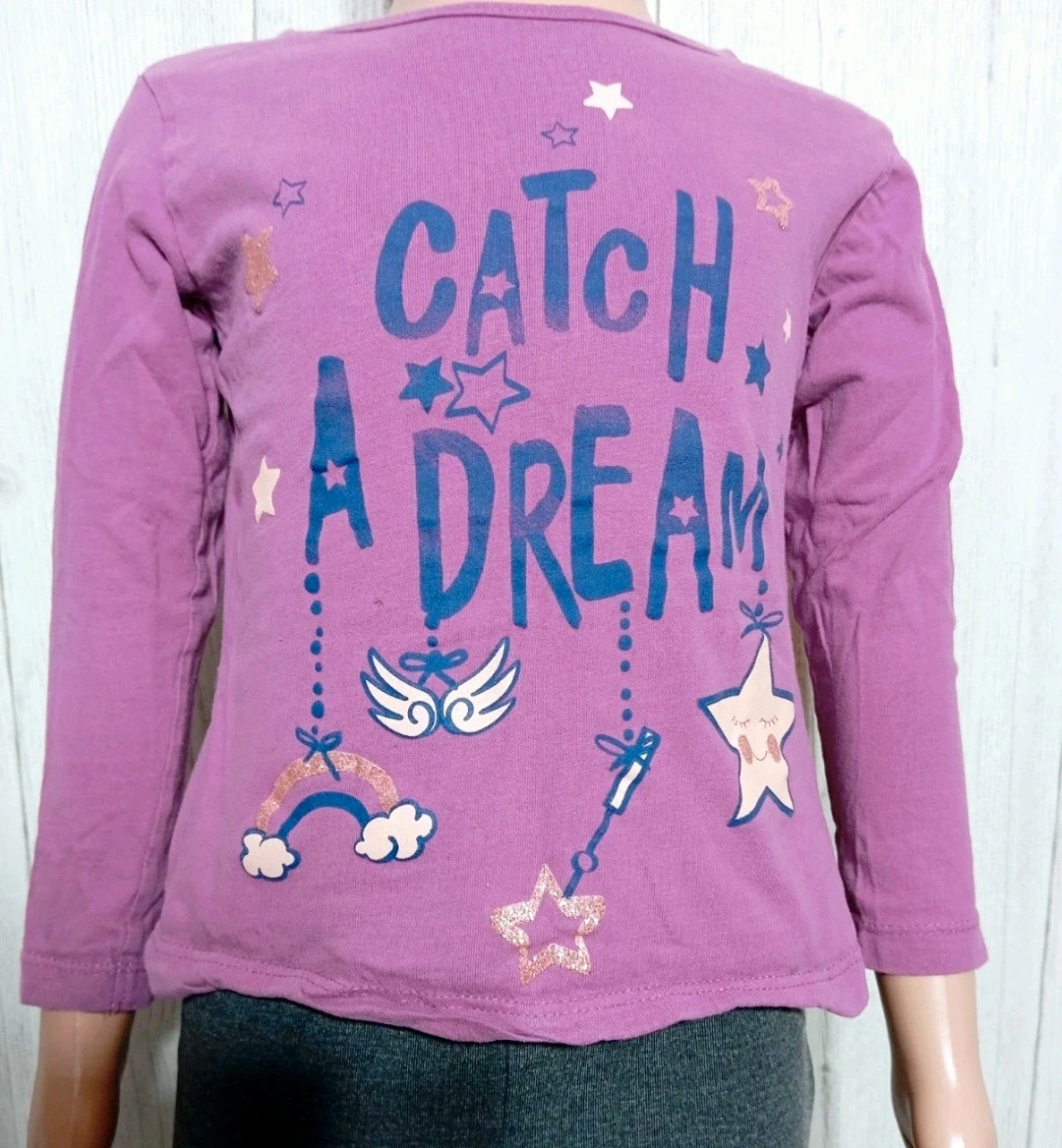 T-shirt manche longue fille- Taille 3 ans ( 98/104 cm) - Lupilu- couleur violet marine – Lupilu – taille 3 ans / 98 cm 2