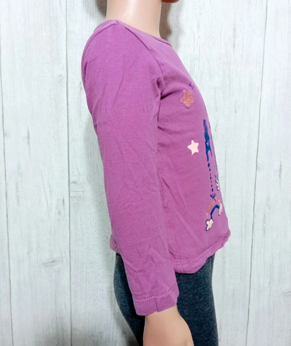 T-shirt manche longue fille- Taille 3 ans ( 98/104 cm) - Lupilu- couleur violet marine – Lupilu – taille 3 ans / 98 cm 4