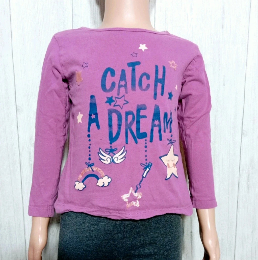 T-shirt manche longue fille- Taille 3 ans ( 98/104 cm) - Lupilu- couleur violet marine