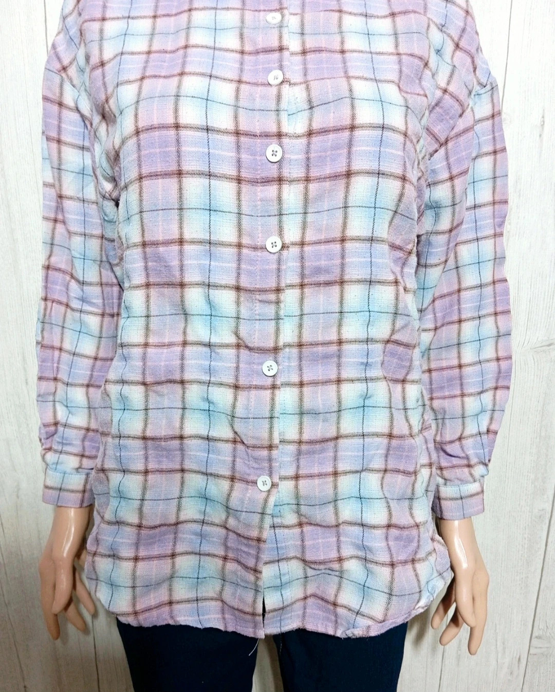 Chemise manche longues femme - Taille S/36 - shein - couleur lila multicolore – Shein – taille S / 36 / 8 3