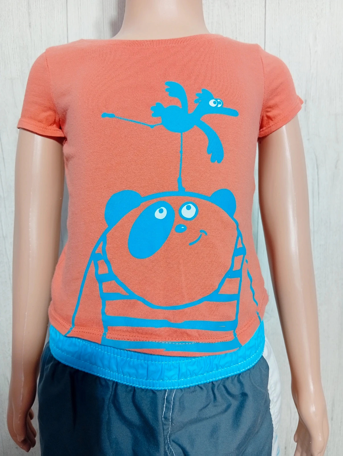 T-shirt manche courte fille - taille 2 ans (;82/88 cm- decathlon - couleur corail et vert – Decathlon – taille 18-24 mois / 86 cm 3