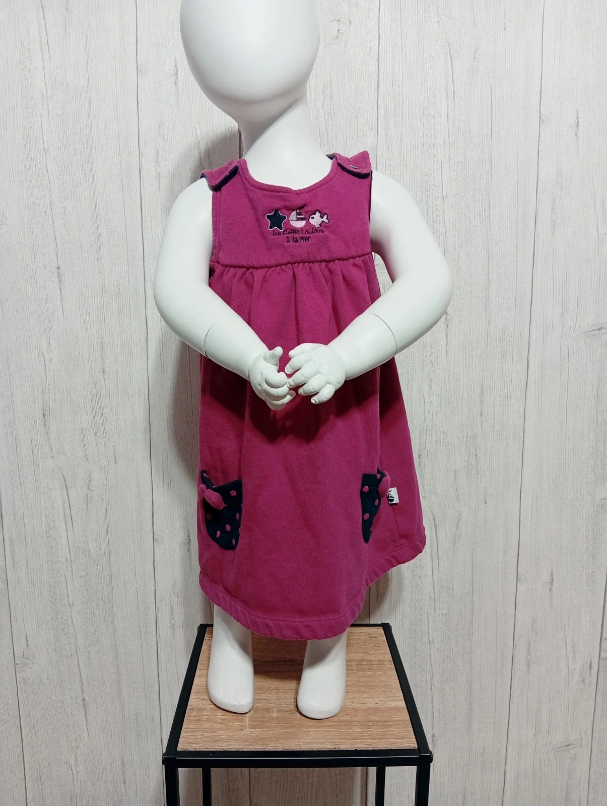 Robe fille - taille 2 ans - Hublot - couleur fushia noir
