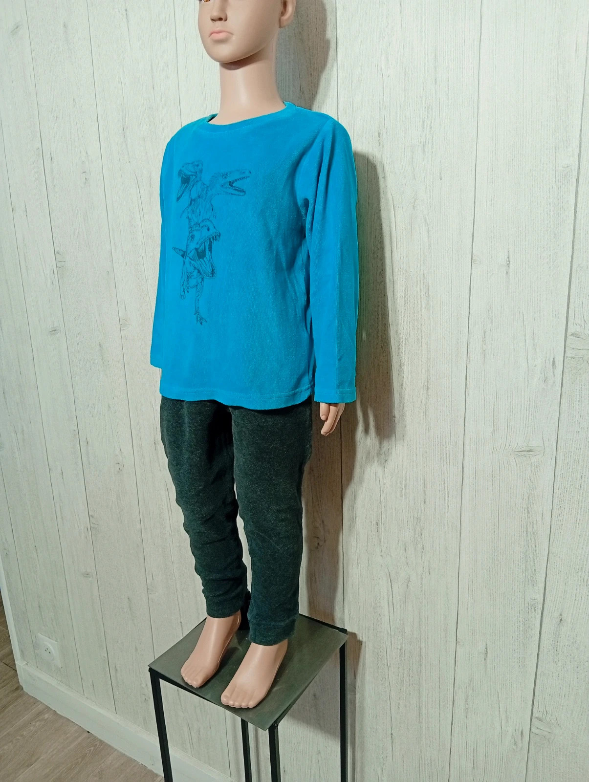 Pyjama 2pieces garcon - taille 5 ans (107/113cm)- kiabi - couleur turquoise et gris – In Extenso – taille 5 ans / 110 cm 5