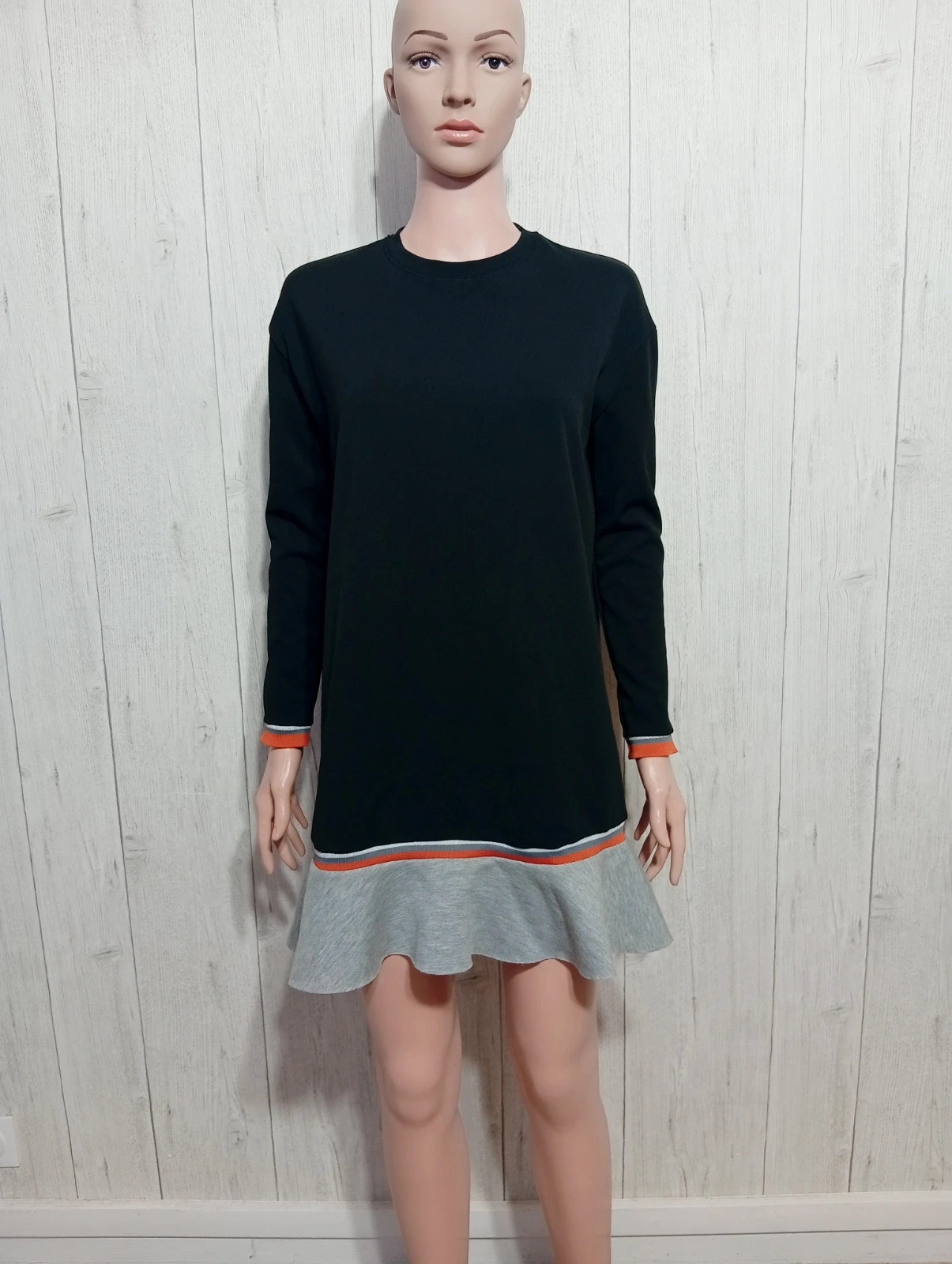 Robe femme - taille S/36 - zara - couleur noir gris – Zara – taille S / 36 / 8