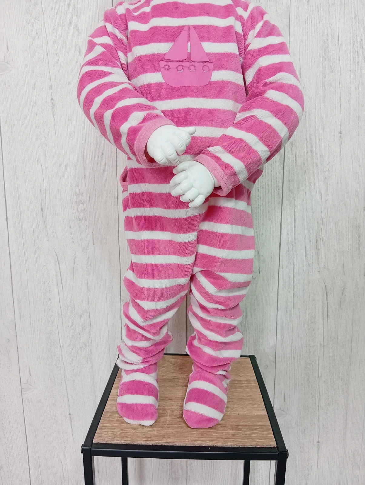 Pyjama 1 piece - taille 2ans (86 cm) - inextenso- couleur fushia et blanc – In Extenso – taille 18-24 mois / 86 cm 3