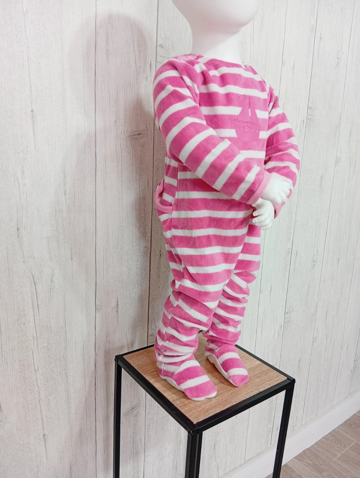 Pyjama 1 piece - taille 2ans (86 cm) - inextenso- couleur fushia et blanc – In Extenso – taille 18-24 mois / 86 cm 4
