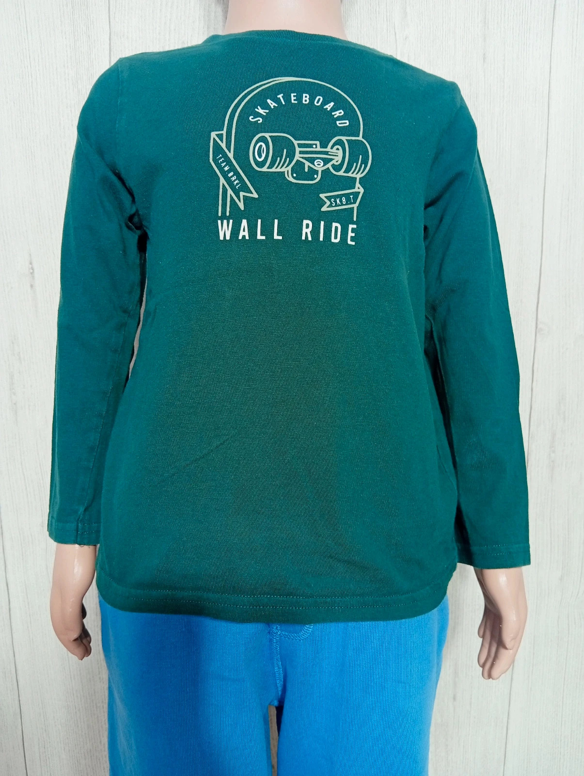 T-shirt manche longue garçon - taille 4 ans (98/107cm) - Kiabi - couleur vert foncé et blanc – Kiabi – taille 4 ans / 104 cm 3