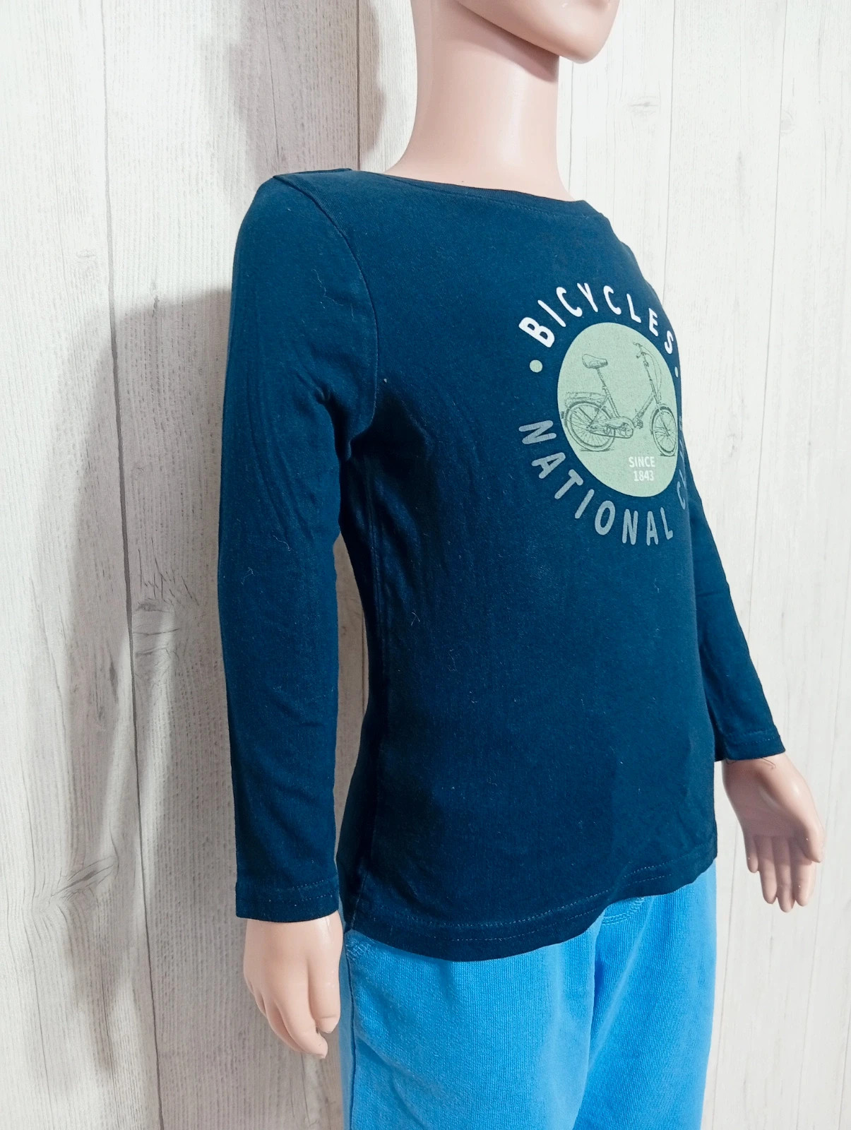 T-shirt manche longue garçon -taille 4 ans (98/107 cm)- Kiabi - couleur marine menthe – Kiabi – taille 4 ans / 104 cm 4