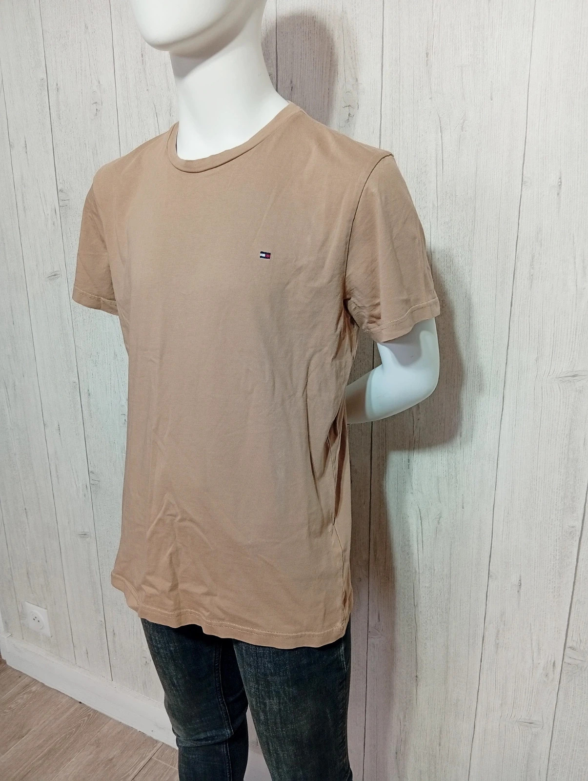 T-shirt manche courte homme - taille L/40 - Tommy Hilfiger - couleur beige – Tommy Hilfiger – taille L 5