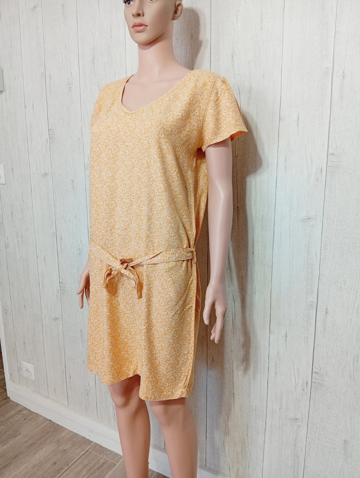 Robe femme - taille S/36 - bonobo - couleur jaune et blanc – Bonobo – taille S / 36 / 8 5