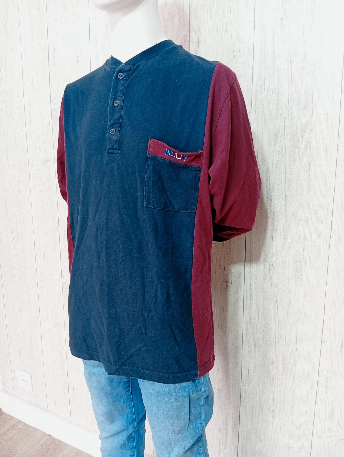 Polo homme - taille L/40 - cambier - couleur marine et bordeaux – cambier – taille L 5