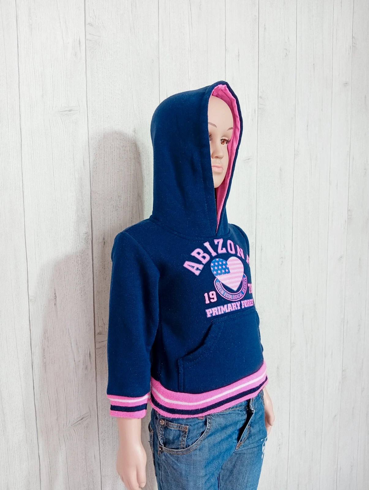Pull a capuche fille - taille 2 ans - Little girl - couleur marine et fushia – Little Girls – taille 24-36 mois / 92 cm 4