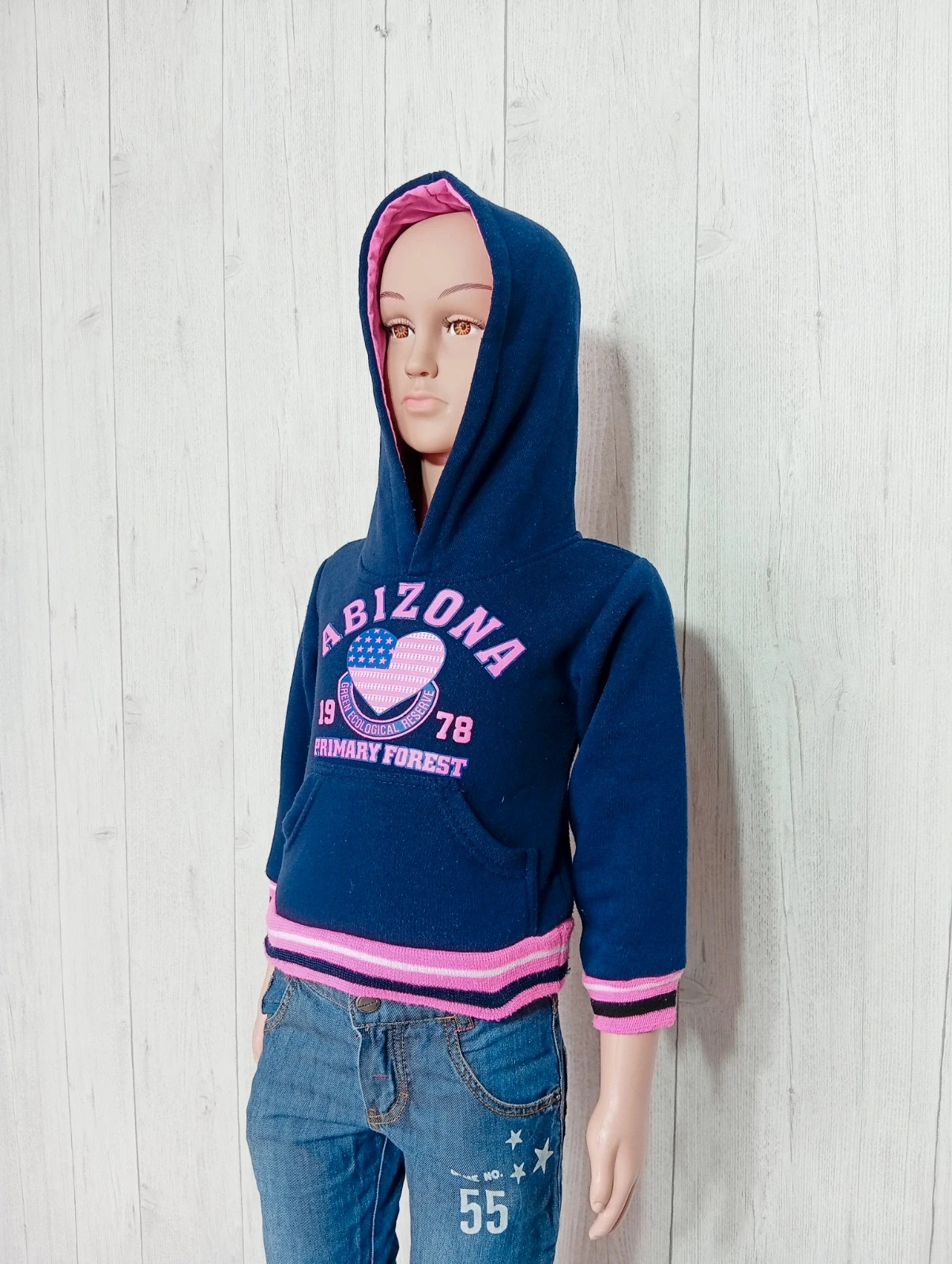 Pull a capuche fille - taille 2 ans - Little girl - couleur marine et fushia – Little Girls – taille 24-36 mois / 92 cm 5