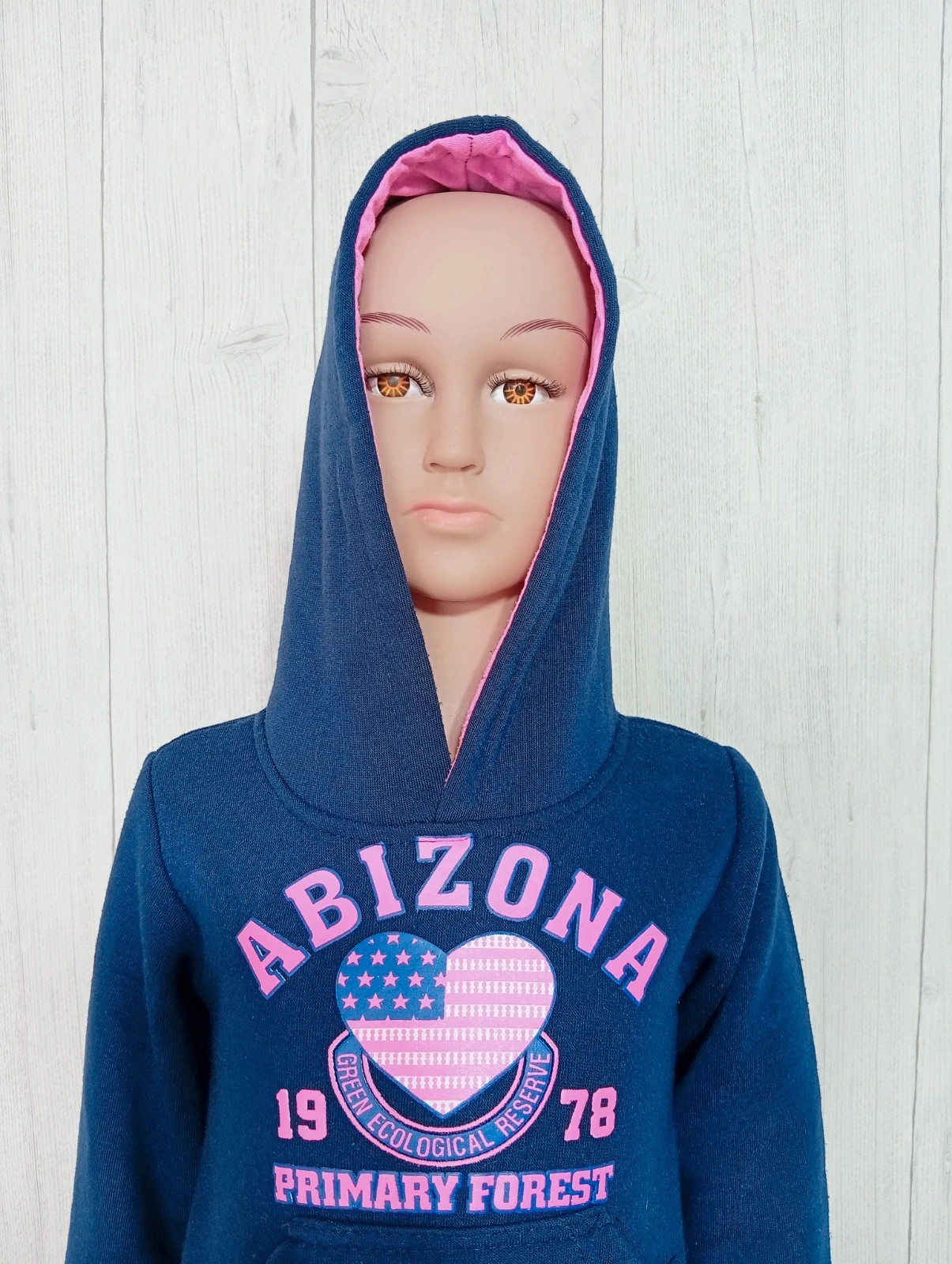 Pull a capuche fille - taille 2 ans - Little girl - couleur marine et fushia – Little Girls – taille 24-36 mois / 92 cm 2