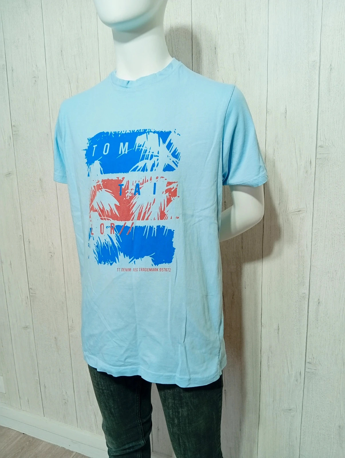 T-shirt manche courte homme - taille L/40 - Tom tailor - couleur bleu clair – Tom Tailor – taille L 5