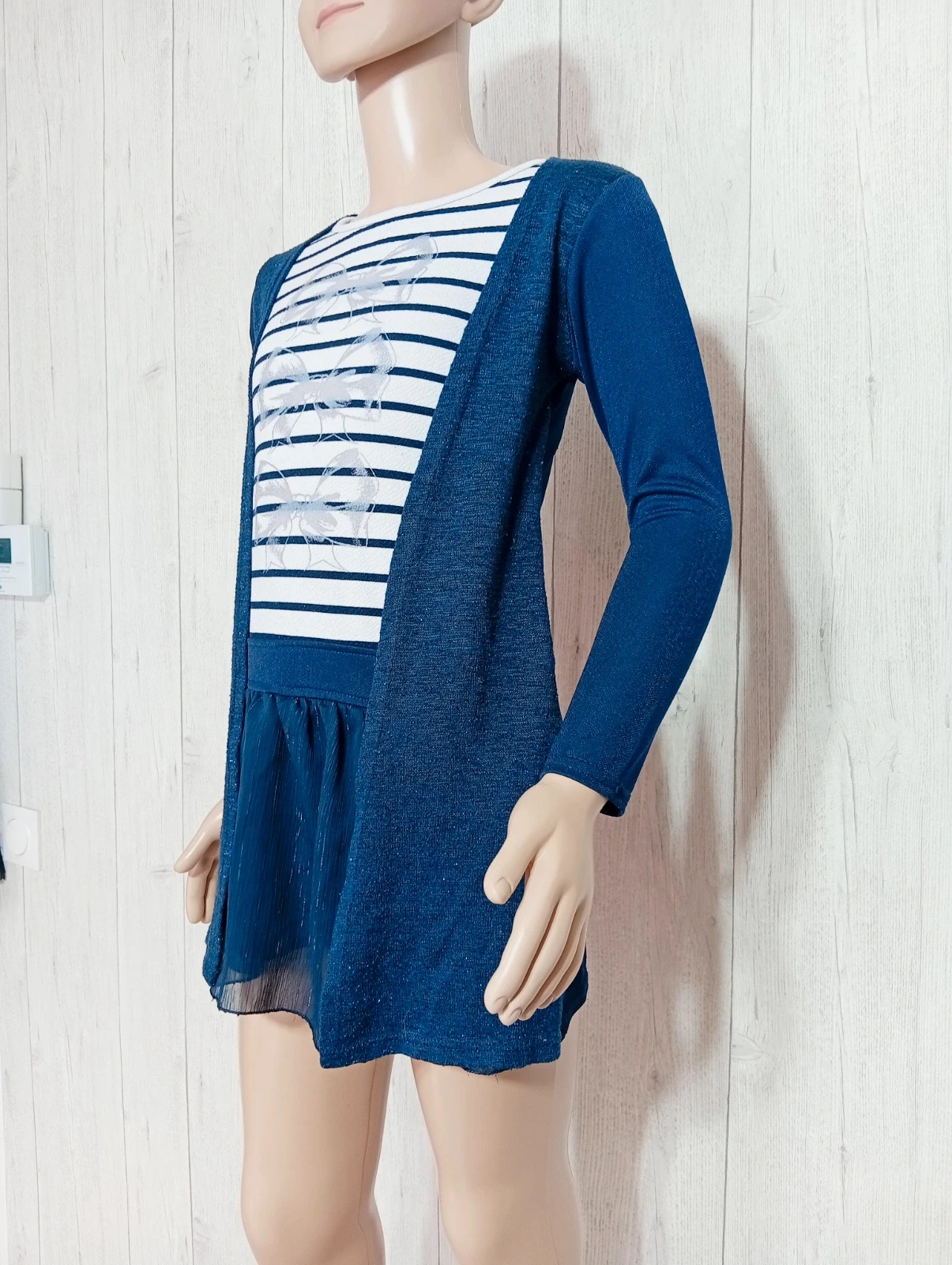 Robe courte fille - taille 8 ans - p'tit môme - couleur marine et blanc – P'tit Môme – taille 8 ans / 128 cm 5