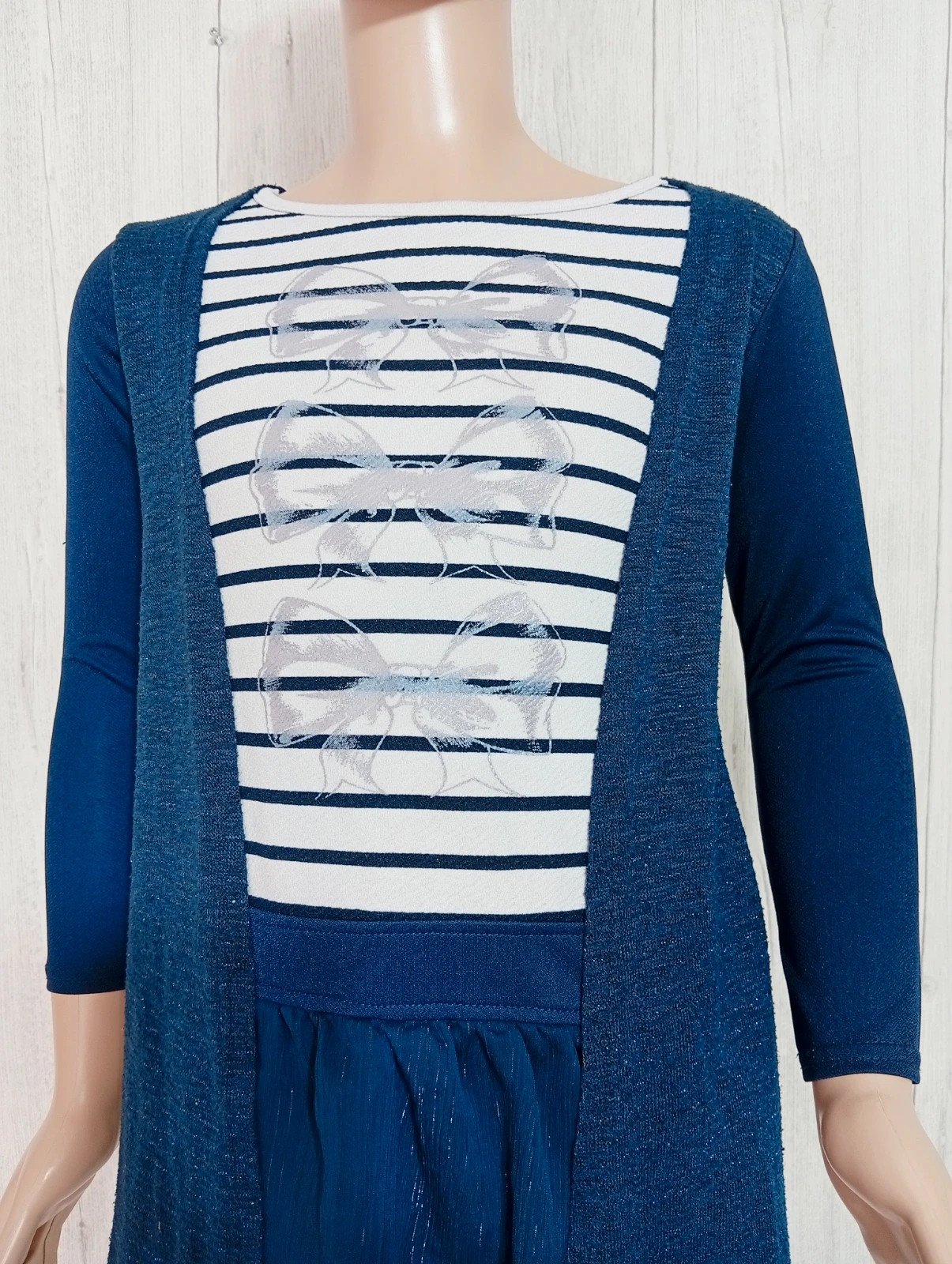 Robe courte fille - taille 8 ans - p'tit môme - couleur marine et blanc – P'tit Môme – taille 8 ans / 128 cm 2