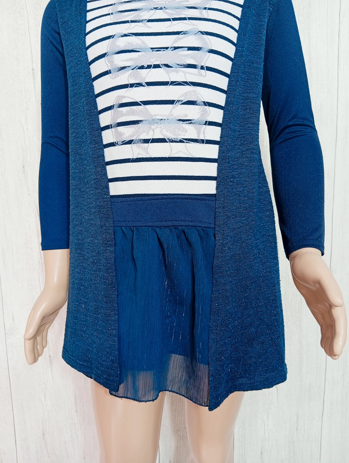 Robe courte fille - taille 8 ans - p'tit môme - couleur marine et blanc – P'tit Môme – taille 8 ans / 128 cm 3