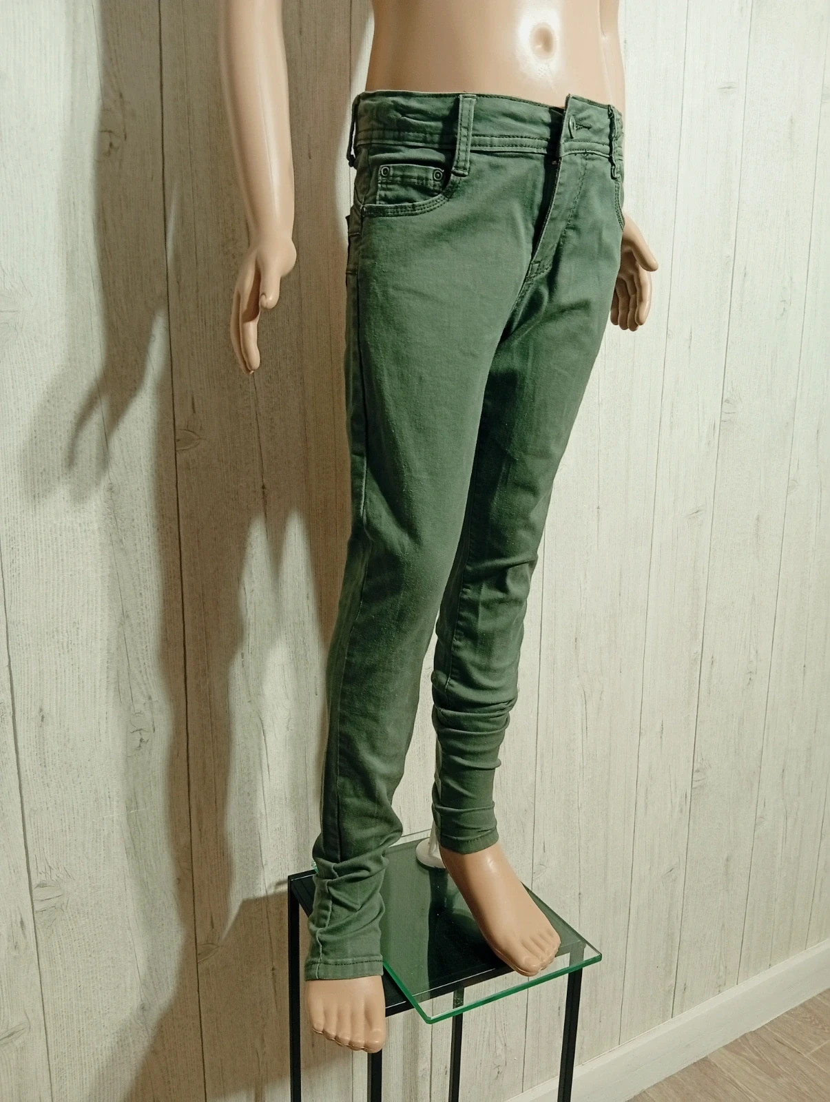 Jeans garcon - taille 12 ans - couleur kaki vert fonce – taille 12 ans / 152 cm 4
