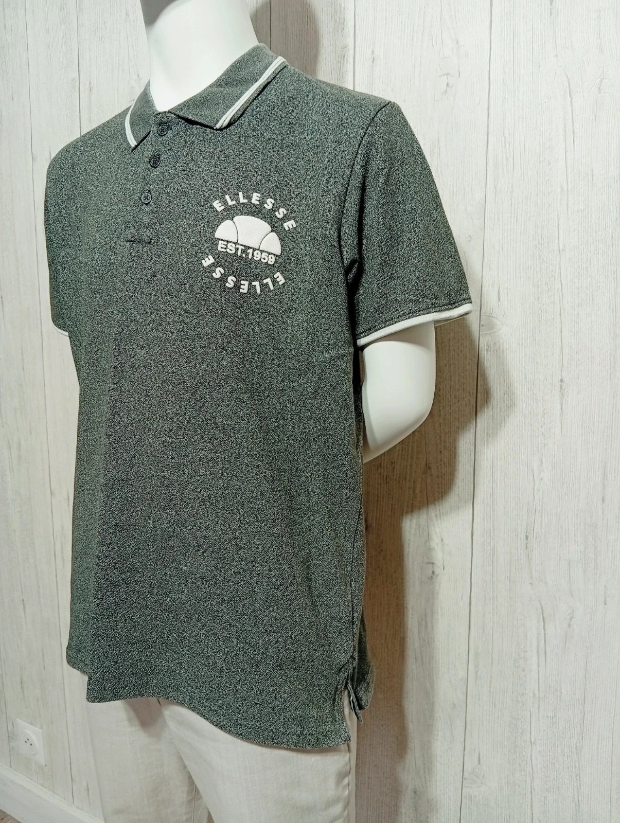 Polo homme - taille XL/42 - ellesse - couleur gris et blanc – Ellesse – taille XL 5