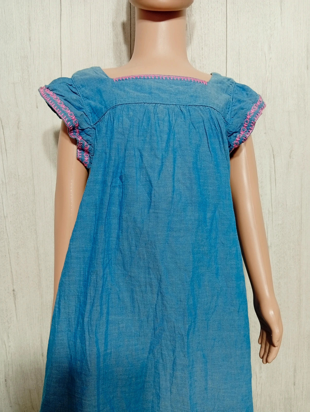 Robe fille - taille 6/7ans( 122 cm) - H&M - couleur bleu et rose – H&M – taille 7 ans / 122 cm 3