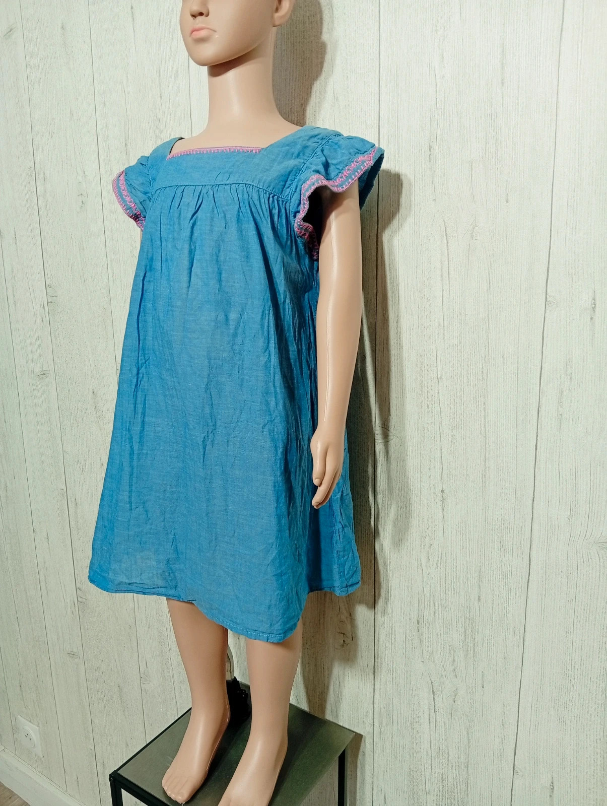 Robe fille - taille 6/7ans( 122 cm) - H&M - couleur bleu et rose – H&M – taille 7 ans / 122 cm 5