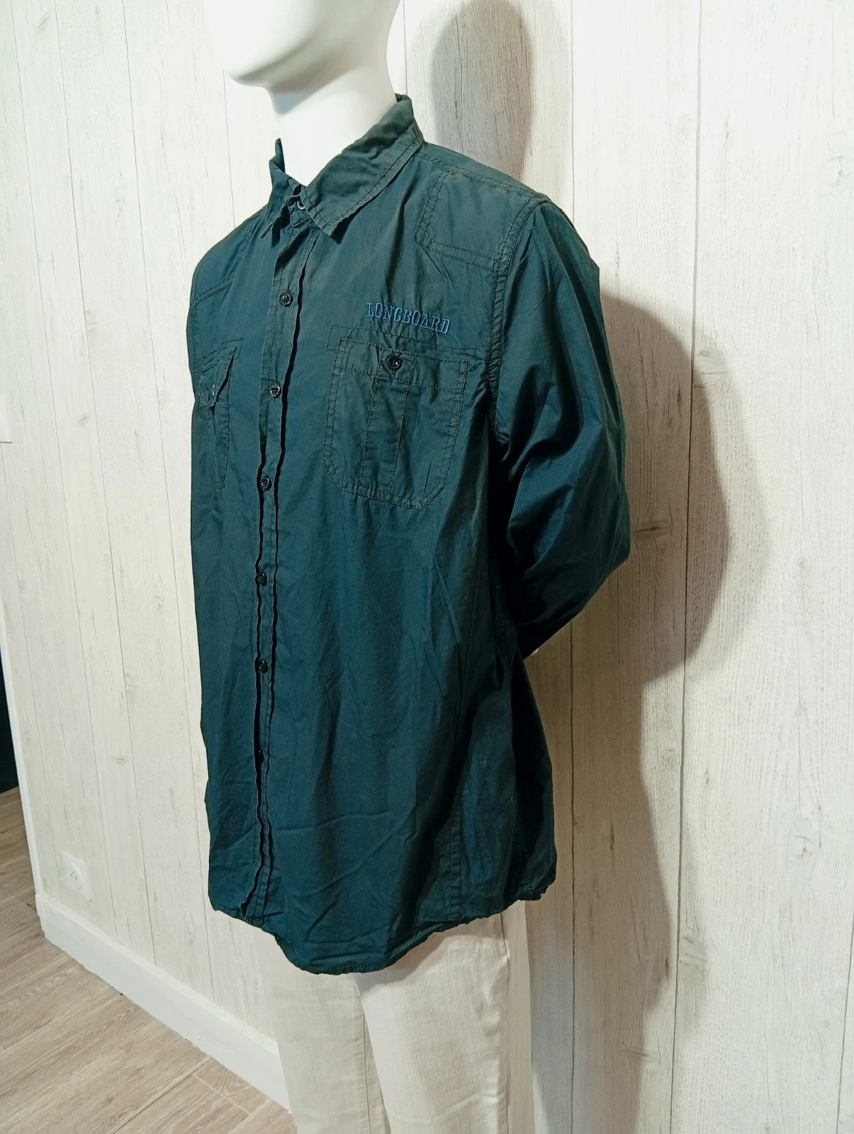Chemise homme - taille L/40 - longboard - couleur noir – Longboard – taille L 5