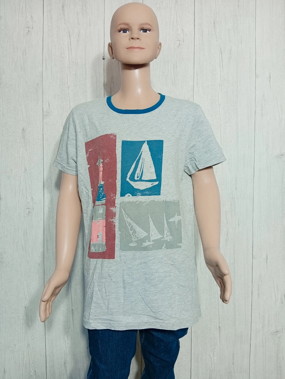 T-shirt manche courte garçon - taille 12 ans (150 cm) - la redoute - couleur gris