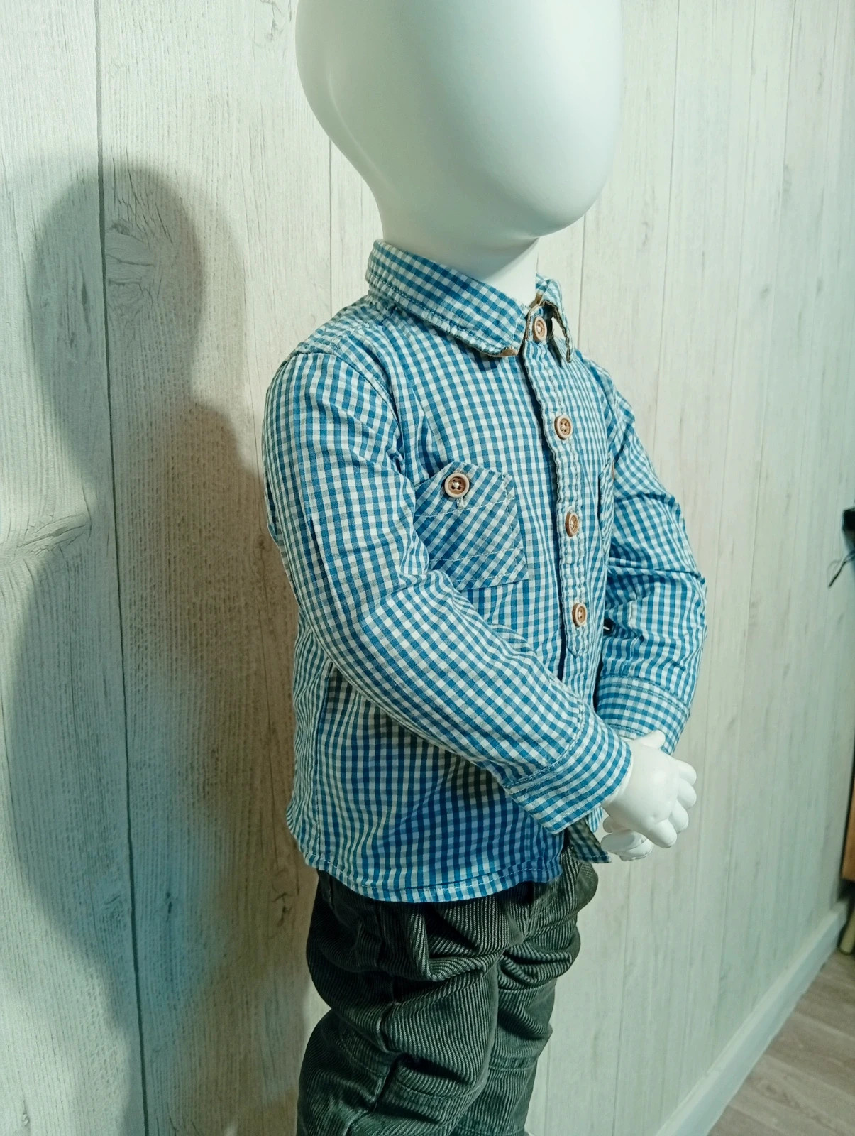 Chemise manche longue garçon - taille 18 mois (80 cm) - tape a l'oeil - couleur bleu et blanc – Tape à l'œil – taille 12-18 mois / 80 cm 2