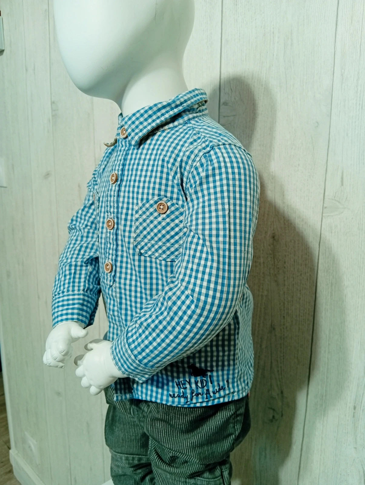 Chemise manche longue garçon - taille 18 mois (80 cm) - tape a l'oeil - couleur bleu et blanc – Tape à l'œil – taille 12-18 mois / 80 cm 3