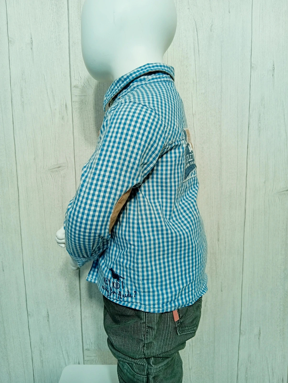 Chemise manche longue garçon - taille 18 mois (80 cm) - tape a l'oeil - couleur bleu et blanc – Tape à l'œil – taille 12-18 mois / 80 cm 4